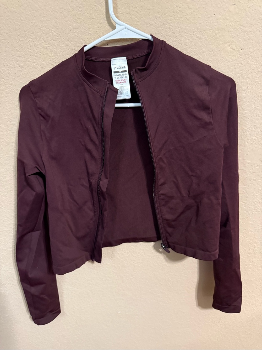 Gymshark Cropped Seamless Zip Jacket - Size Medium